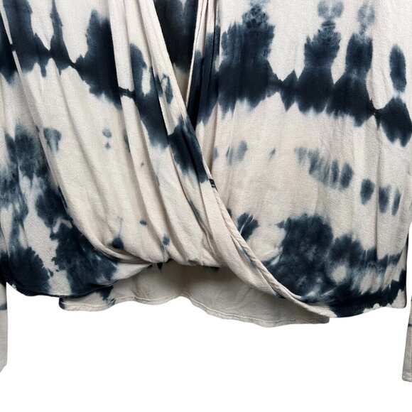Lulus Medium Rayon Drape Tie Dye Long Sleeve Blouse Top Flowy Boho - Picture 3 of 6